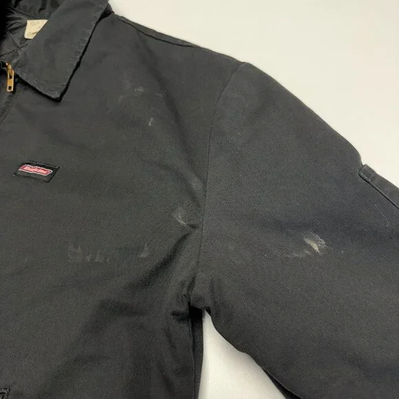 Dickies Jacket Mens L Black Zip Lined Mechanic Shop Workwear Skate - Picture 6 of 11